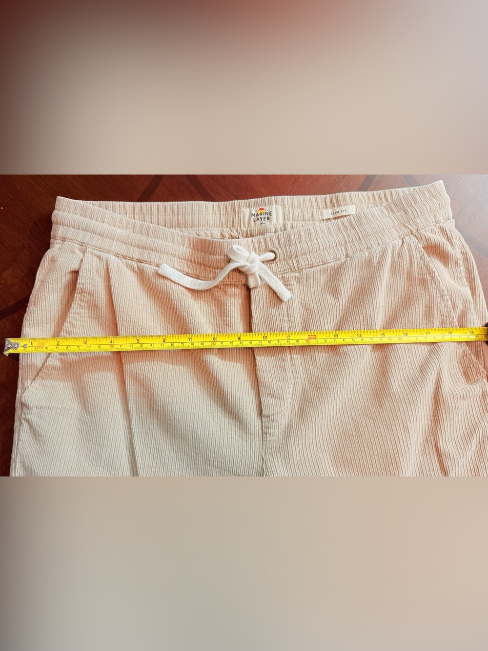 Marine Layer Men's Corduroy Drawstring Pants - Beige - Picture 10 of 13